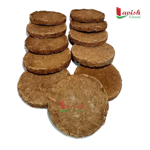 Lavish Green Organic 100% Pure Desi Cow Dung Cake/Gobar Upla/Kanda for Hawan Puja, Havan Pujan, Pack of 42