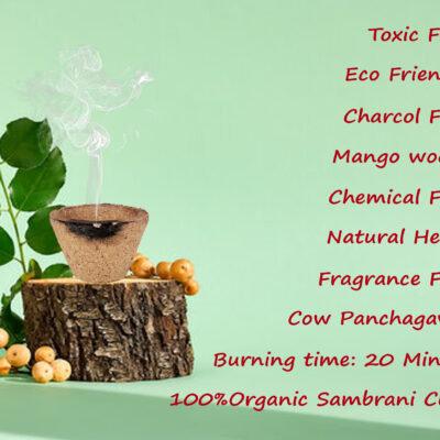 Organics Desi Gir Cow Dung Empty Sambrani Dhoop 100 Cups for Pooja | Havan Cups for Pooja, Home & Festivals | Natural Guggal/Loban Dhoop Original
